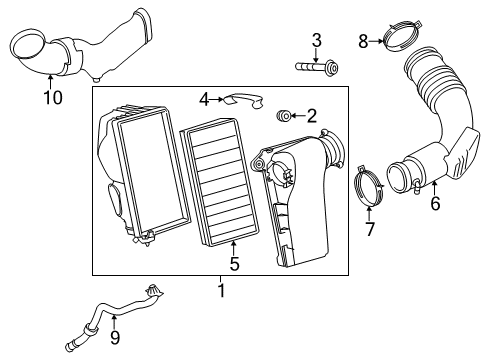 2014 Volkswagen Touareg Air Cleaner Assembly Diagram for 7P0-129-607-C