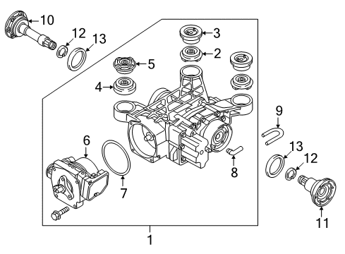 2012 Volkswagen Golf R Differential Assy Front Bushing Diagram for 1K0-599-431-A