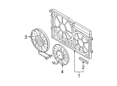 2010 Volkswagen Passat Cooling System, Radiator, Water Pump, Cooling Fan Diagram 1