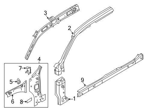 2024 Volkswagen Atlas Hinge Pillar, Rocker