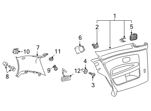 2010 Volkswagen GTI Interior Trim - Quarter Panels Diagram 1