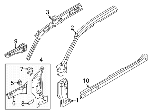 2022 Volkswagen Atlas Cross Sport Hinge Pillar, Rocker