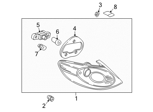 2011 Volkswagen CC Tail Lamp Assembly Diagram for 3C8-945-095-G