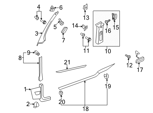 2011 Volkswagen GTI Interior Trim - Pillars, Rocker & Floor