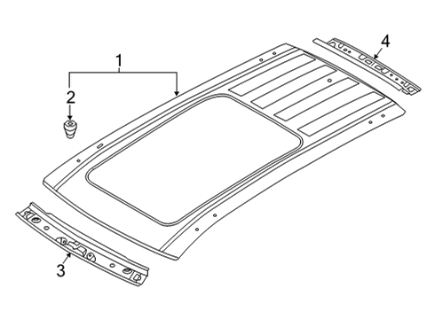 2020 Volkswagen Atlas Cross Sport Roof & Components Diagram 1
