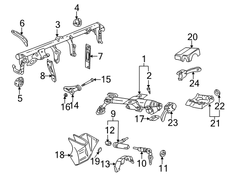 2004 Volkswagen Golf Steering Column Diagram for 1J1-419-501-EQ