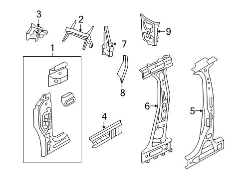 2017 Volkswagen Jetta Center Pillar & Rocker, Hinge Pillar