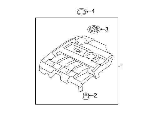 2009 Volkswagen Jetta Engine Appearance Cover Diagram 1