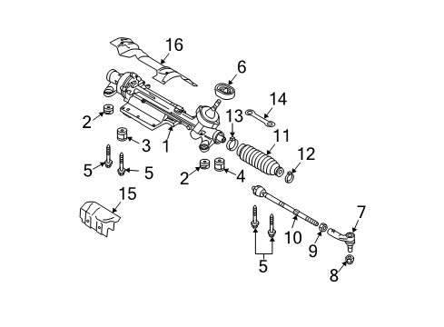 2009 Volkswagen Passat Steering Column & Wheel, Steering Gear & Linkage Diagram 4