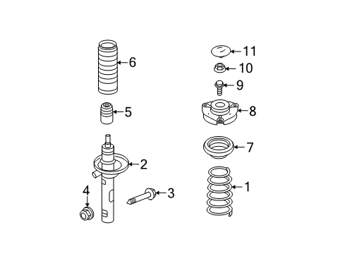 2011 Volkswagen Jetta Struts & Components - Front Diagram 2
