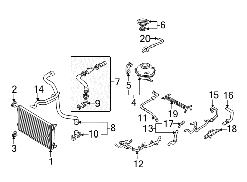 2005 Volkswagen Jetta Radiator & Components Diagram 3