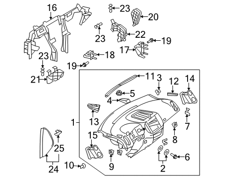 2017 Volkswagen Tiguan Instrument Panel Diagram for 5N1-857-001-J-6T6