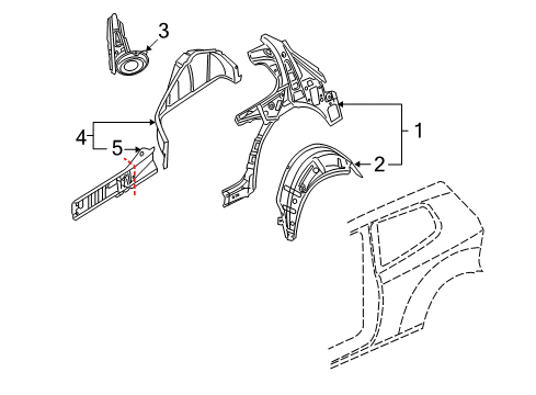 2006 Volkswagen GTI Inner Structure - Quarter Panel