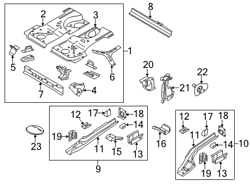 2011 Volkswagen GTI Rear Floor & Rails