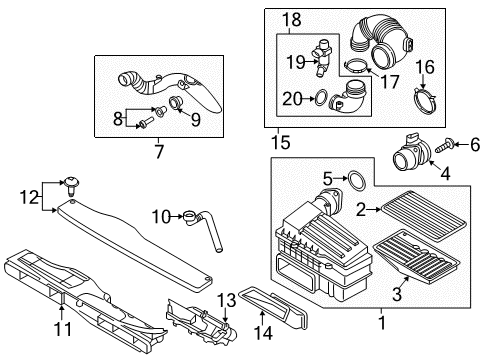 2015 Volkswagen Golf Filter Element Diagram for 5Q0-129-620-C