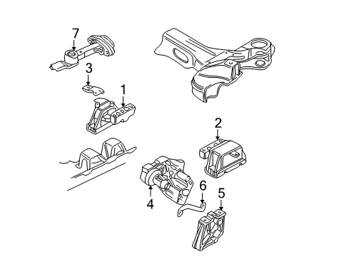 1999 Volkswagen Jetta Engine & Trans Mounting Diagram 5