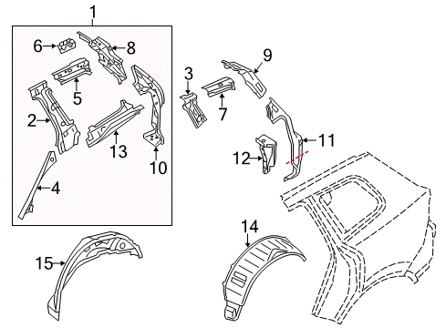 2016 Volkswagen Touareg Inner Structure - Quarter Panel