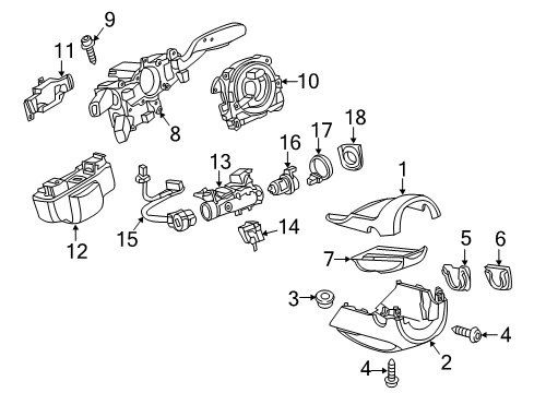 2019 Volkswagen GTI Lock Cylinder Diagram for 1K0-905-851-D