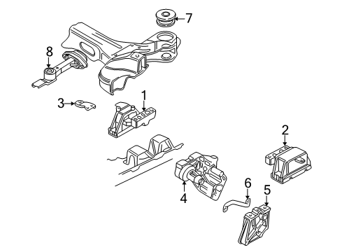 2001 Volkswagen Golf Bracket Diagram for 1J0-199-354-F