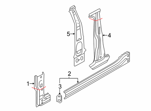 2021 Volkswagen Golf Center Pillar, Hinge Pillar, Rocker