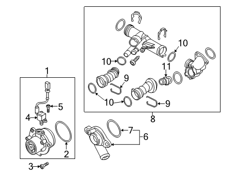 2015 Volkswagen Golf Thermostat Diagram for 04L-121-113-D