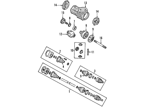 2004 Volkswagen R32 Drive Shaft Diagram for 1J0-521-101-AL
