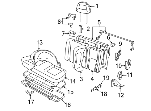 2005 Volkswagen Beetle Rear Seat Components