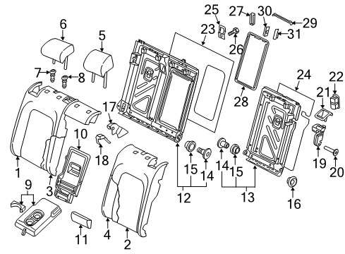 2015 Volkswagen GTI Rear Seat Components Diagram 1