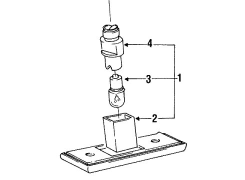 1988 Volkswagen Golf License Lamp Diagram for 165-943-021-A