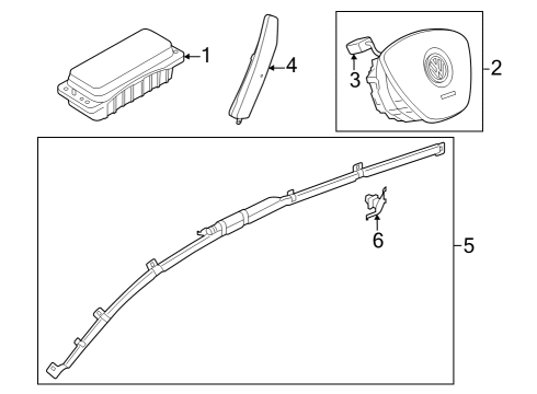 2022 Volkswagen Golf R Front Impact Sensor Diagram for 5WA-959-651-A
