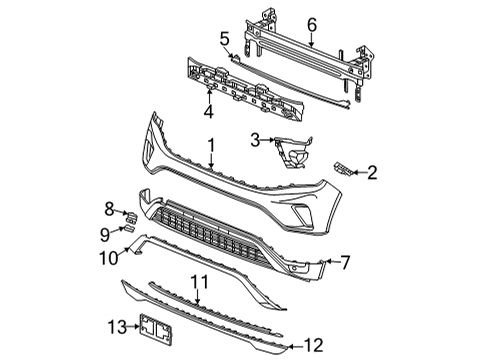 2022 Volkswagen Atlas Bumper & Components - Front Diagram 2