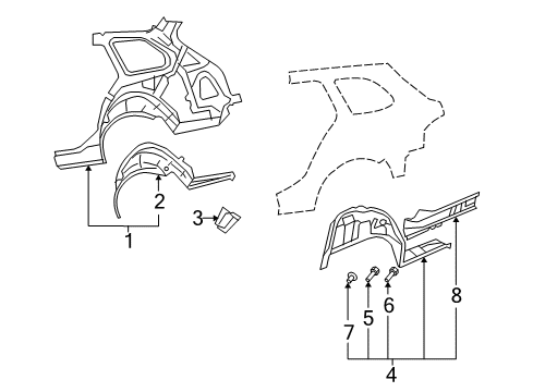 2009 Volkswagen Jetta Inner Structure - Quarter Panel