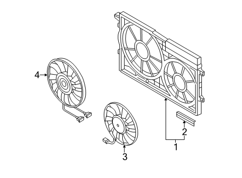 2008 Volkswagen GTI Cooling System, Radiator, Water Pump, Cooling Fan Diagram 1