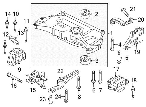 2016 Volkswagen Beetle Engine & Trans Mounting Diagram 1