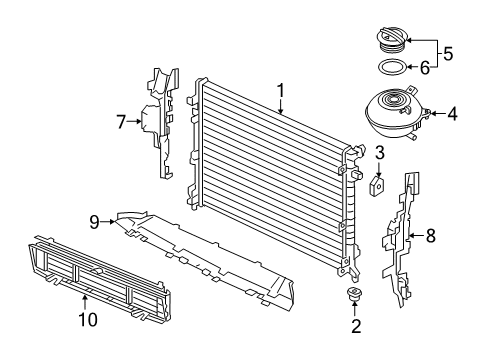 2022 Volkswagen Atlas Radiator & Components Diagram 2