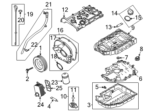 2010 Volkswagen Passat Engine Parts & Mounts, Timing, Lubrication System Diagram 1