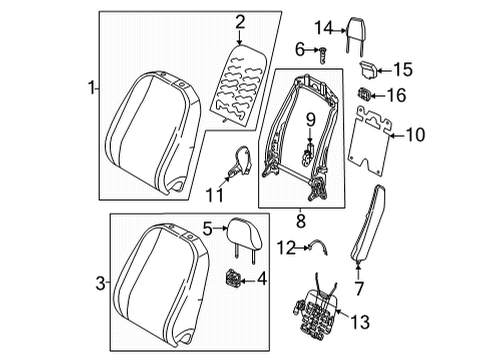 2024 Volkswagen GTI Front Seat Components Diagram 1