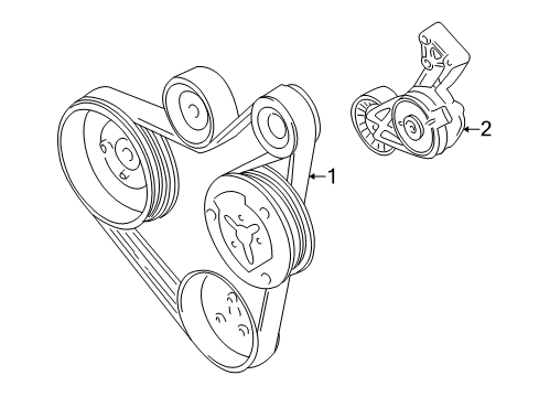 2002 Volkswagen Golf Belts & Pulleys Diagram 1
