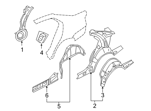 2008 Volkswagen Jetta Inner Structure - Quarter Panel