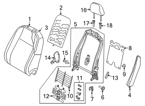 2021 Volkswagen Golf Headrest Guide Diagram for 5G0-881-920-A-ZA2