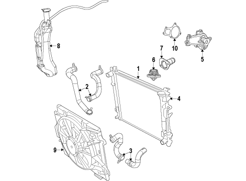 2009 Volkswagen Routan Water Pump Diagram for 7B0-121-011-F