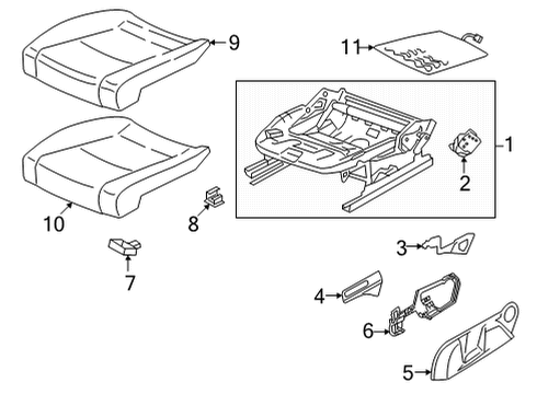 2024 Volkswagen GTI Front Seat Components Diagram 6