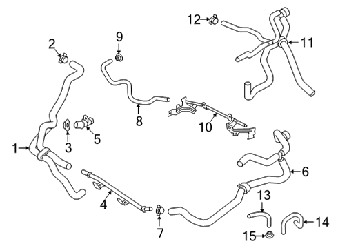 2020 Volkswagen Atlas Cross Sport Water Hose Diagram for 3QF-122-073-T
