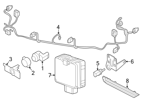 2024 Volkswagen Atlas Cross Sport Electrical Components - Front Bumper Diagram 1