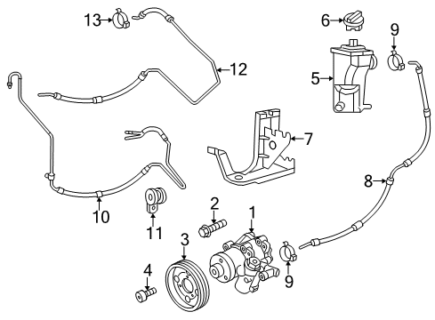 2012 Volkswagen Jetta P/S Pump & Hoses, Steering Gear & Linkage Diagram 3