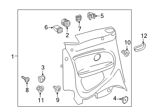 2014 Volkswagen Beetle Interior Trim - Quarter Panels Diagram 1