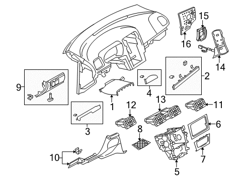 2011 Volkswagen GTI Cluster & Switches, Instrument Panel Diagram 3