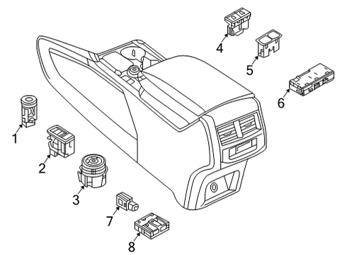 2022 Volkswagen Atlas Cross Sport Electrical Components - Console