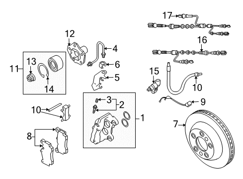 2010 Volkswagen Touareg Brake Pads Diagram for 7L0-698-451-F