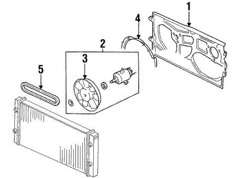 1995 Volkswagen Passat Cooling System, Radiator, Water Pump, Cooling Fan Diagram 1
